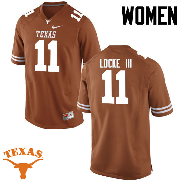 Women #11 P.J. Locke III Texas Longhorns College Football Jerseys-Tex Orange